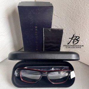 POLO PH2211 5668 Rectangle Shiny Black/Red/Black Demo Lens 55 mm Mens Eyeglasses